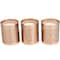 White Wax Campfire Scented Candle with Geometric Copper Containers, 3ct.